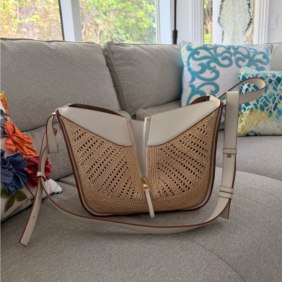 Loewe Handbags - Loewe Hammock Bag, Raffia and White Leather